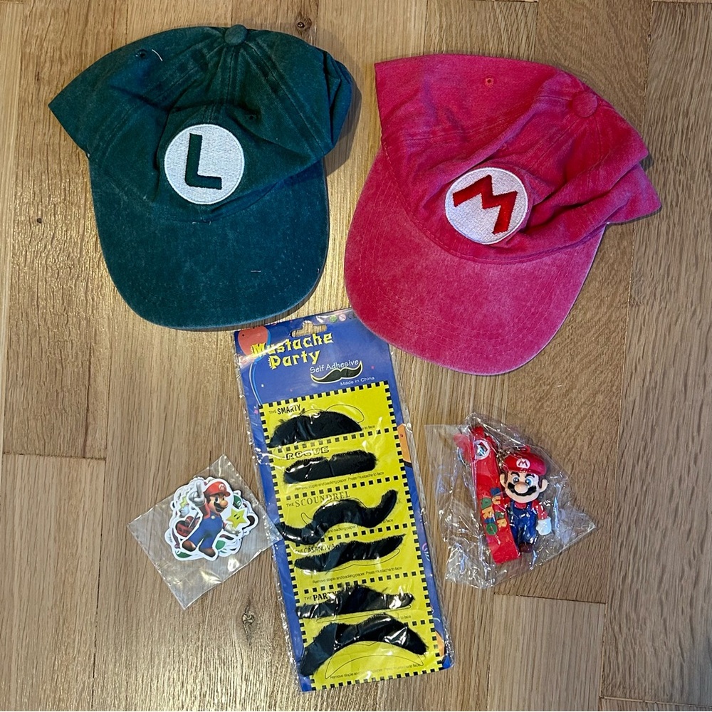 Green and Red Iconic Character Caps